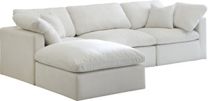 Plush Velvet / Down / Engineered Wood / Foam Contemporary Cream Velvet Standard Cloud-Like Comfort Modular Sectional - 105" W x 70" D x 32" H