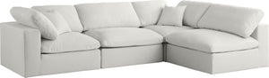Plush Velvet / Down / Engineered Wood / Foam Contemporary Cream Velvet Standard Cloud-Like Comfort Modular Sectional - 105" W x 70" D x 32" H