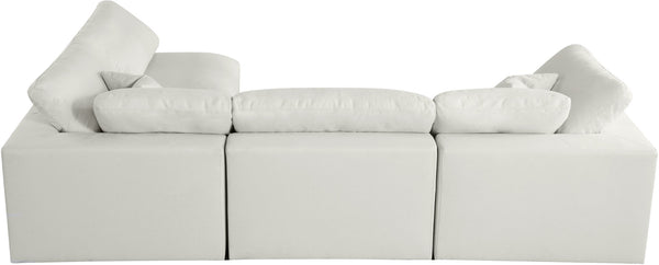 Plush Velvet / Down / Engineered Wood / Foam Contemporary Cream Velvet Standard Cloud-Like Comfort Modular Sectional - 105" W x 70" D x 32" H