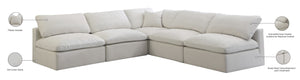 Plush Velvet / Down / Engineered Wood / Foam Contemporary Cream Velvet Standard Cloud-Like Comfort Modular Sectional - 105" W x 105" D x 32" H