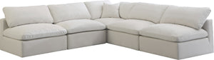 Plush Velvet / Down / Engineered Wood / Foam Contemporary Cream Velvet Standard Cloud-Like Comfort Modular Sectional - 105" W x 105" D x 32" H