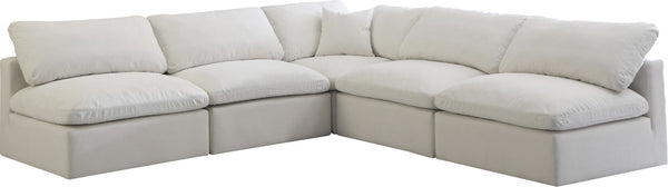 Plush Velvet / Down / Engineered Wood / Foam Contemporary Cream Velvet Standard Cloud-Like Comfort Modular Sectional - 105" W x 105" D x 32" H