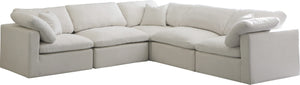 Plush Velvet / Down / Engineered Wood / Foam Contemporary Cream Velvet Standard Cloud-Like Comfort Modular Sectional - 105" W x 105" D x 32" H