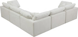 Plush Velvet / Down / Engineered Wood / Foam Contemporary Cream Velvet Standard Cloud-Like Comfort Modular Sectional - 105" W x 105" D x 32" H