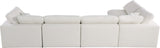 Plush Velvet / Down / Engineered Wood / Foam Contemporary Cream Velvet Standard Cloud-Like Comfort Modular Sectional - 140" W x 70" D x 32" H