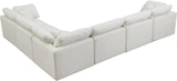 Plush Velvet / Down / Engineered Wood / Foam Contemporary Cream Velvet Standard Cloud-Like Comfort Modular Sectional - 140" W x 105" D x 32" H