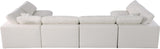 Plush Velvet / Down / Engineered Wood / Foam Contemporary Cream Velvet Standard Cloud-Like Comfort Modular Sectional - 140" W x 70" D x 32" H