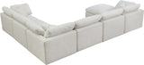 Plush Velvet / Down / Engineered Wood / Foam Contemporary Cream Velvet Standard Cloud-Like Comfort Modular Sectional - 140" W x 105" D x 32" H