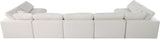 Plush Velvet / Down / Engineered Wood / Foam Contemporary Cream Velvet Standard Cloud-Like Comfort Modular Sectional - 175" W x 70" D x 32" H