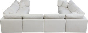 Plush Velvet / Down / Engineered Wood / Foam Contemporary Cream Velvet Standard Cloud-Like Comfort Modular Sectional - 140" W x 105" D x 32" H