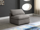 Plush Velvet / Down / Engineered Wood / Foam Contemporary Grey Velvet Standard Cloud-Like Comfort Modular Armless Chair - 35" W x 35" D x 32" H