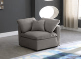 Plush Velvet / Down / Engineered Wood / Foam Contemporary Grey Velvet Standard Cloud-Like Comfort Modular Corner Chair - 35" W x 35" D x 32" H