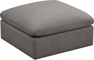 Plush Velvet / Down / Engineered Wood / Foam Contemporary Grey Velvet Standard Cloud-Like Comfort Modular Ottoman - 35" W x 35" D x 18.5" H
