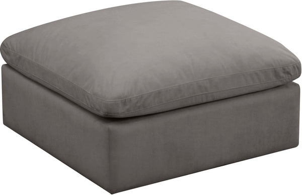 Plush Velvet / Down / Engineered Wood / Foam Contemporary Grey Velvet Standard Cloud-Like Comfort Modular Ottoman - 35" W x 35" D x 18.5" H