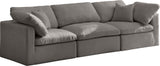 Plush Velvet / Down / Engineered Wood / Foam Contemporary Grey Velvet Standard Cloud-Like Comfort Modular Sofa - 105" W x 35" D x 32" H