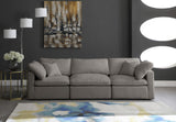 Plush Velvet / Down / Engineered Wood / Foam Contemporary Grey Velvet Standard Cloud-Like Comfort Modular Sofa - 105" W x 35" D x 32" H