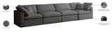 Plush Velvet / Down / Engineered Wood / Foam Contemporary Grey Velvet Standard Cloud-Like Comfort Modular Sofa - 140" W x 35" D x 32" H