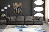 Plush Velvet / Down / Engineered Wood / Foam Contemporary Grey Velvet Standard Cloud-Like Comfort Modular Sofa - 140" W x 35" D x 32" H