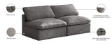 Plush Velvet / Down / Engineered Wood / Foam Contemporary Grey Velvet Standard Cloud-Like Comfort Modular Sofa - 70" W x 35" D x 32" H