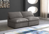 Plush Velvet / Down / Engineered Wood / Foam Contemporary Grey Velvet Standard Cloud-Like Comfort Modular Sofa - 70" W x 35" D x 32" H