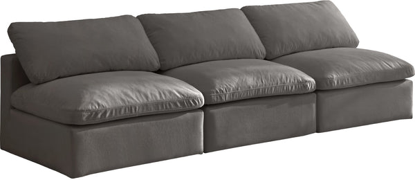 Plush Velvet / Down / Engineered Wood / Foam Contemporary Grey Velvet Standard Cloud-Like Comfort Modular Sofa - 105" W x 35" D x 32" H