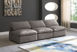 Plush Velvet / Down / Engineered Wood / Foam Contemporary Grey Velvet Standard Cloud-Like Comfort Modular Sofa - 105" W x 35" D x 32" H
