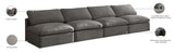 Plush Velvet / Down / Engineered Wood / Foam Contemporary Grey Velvet Standard Cloud-Like Comfort Modular Sofa - 140" W x 35" D x 32" H