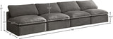 Plush Velvet / Down / Engineered Wood / Foam Contemporary Grey Velvet Standard Cloud-Like Comfort Modular Sofa - 140" W x 35" D x 32" H