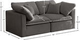 Plush Velvet / Down / Engineered Wood / Foam Contemporary Grey Velvet Standard Cloud-Like Comfort Modular Sofa - 70" W x 35" D x 32" H