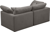 Plush Velvet / Down / Engineered Wood / Foam Contemporary Grey Velvet Standard Cloud-Like Comfort Modular Sofa - 70" W x 35" D x 32" H