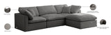 Plush Velvet / Down / Engineered Wood / Foam Contemporary Grey Velvet Standard Cloud-Like Comfort Modular Sectional - 105" W x 70" D x 32" H