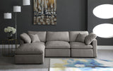 Plush Velvet / Down / Engineered Wood / Foam Contemporary Grey Velvet Standard Cloud-Like Comfort Modular Sectional - 105" W x 70" D x 32" H