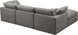 Plush Velvet / Down / Engineered Wood / Foam Contemporary Grey Velvet Standard Cloud-Like Comfort Modular Sectional - 105" W x 70" D x 32" H