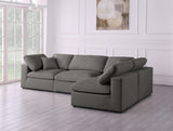 Plush Velvet / Down / Engineered Wood / Foam Contemporary Grey Velvet Standard Cloud-Like Comfort Modular Sectional - 105" W x 70" D x 32" H