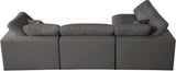 Plush Velvet / Down / Engineered Wood / Foam Contemporary Grey Velvet Standard Cloud-Like Comfort Modular Sectional - 105" W x 70" D x 32" H