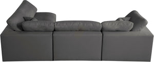 Plush Velvet / Down / Engineered Wood / Foam Contemporary Grey Velvet Standard Cloud-Like Comfort Modular Sectional - 105" W x 70" D x 32" H