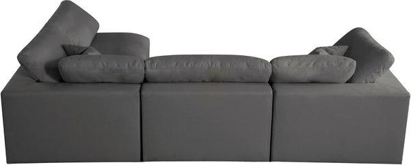 Plush Velvet / Down / Engineered Wood / Foam Contemporary Grey Velvet Standard Cloud-Like Comfort Modular Sectional - 105" W x 70" D x 32" H