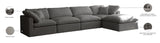 Plush Velvet / Down / Engineered Wood / Foam Contemporary Grey Velvet Standard Cloud-Like Comfort Modular Sectional - 140" W x 70" D x 32" H