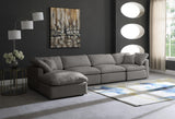 Plush Velvet / Down / Engineered Wood / Foam Contemporary Grey Velvet Standard Cloud-Like Comfort Modular Sectional - 140" W x 70" D x 32" H