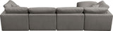 Plush Velvet / Down / Engineered Wood / Foam Contemporary Grey Velvet Standard Cloud-Like Comfort Modular Sectional - 140" W x 70" D x 32" H