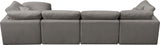 Plush Velvet / Down / Engineered Wood / Foam Contemporary Grey Velvet Standard Cloud-Like Comfort Modular Sectional - 140" W x 70" D x 32" H