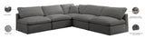 Plush Velvet / Down / Engineered Wood / Foam Contemporary Grey Velvet Standard Cloud-Like Comfort Modular Sectional - 105" W x 105" D x 32" H