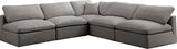 Plush Velvet / Down / Engineered Wood / Foam Contemporary Grey Velvet Standard Cloud-Like Comfort Modular Sectional - 105" W x 105" D x 32" H