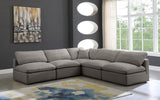 Plush Velvet / Down / Engineered Wood / Foam Contemporary Grey Velvet Standard Cloud-Like Comfort Modular Sectional - 105" W x 105" D x 32" H