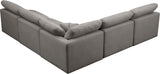 Plush Velvet / Down / Engineered Wood / Foam Contemporary Grey Velvet Standard Cloud-Like Comfort Modular Sectional - 105" W x 105" D x 32" H