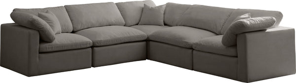 Plush Velvet / Down / Engineered Wood / Foam Contemporary Grey Velvet Standard Cloud-Like Comfort Modular Sectional - 105" W x 105" D x 32" H