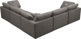 Plush Velvet / Down / Engineered Wood / Foam Contemporary Grey Velvet Standard Cloud-Like Comfort Modular Sectional - 105" W x 105" D x 32" H