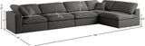 Plush Velvet / Down / Engineered Wood / Foam Contemporary Grey Velvet Standard Cloud-Like Comfort Modular Sectional - 140" W x 70" D x 32" H