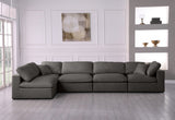 Plush Velvet / Down / Engineered Wood / Foam Contemporary Grey Velvet Standard Cloud-Like Comfort Modular Sectional - 140" W x 70" D x 32" H