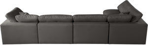 Plush Velvet / Down / Engineered Wood / Foam Contemporary Grey Velvet Standard Cloud-Like Comfort Modular Sectional - 140" W x 70" D x 32" H